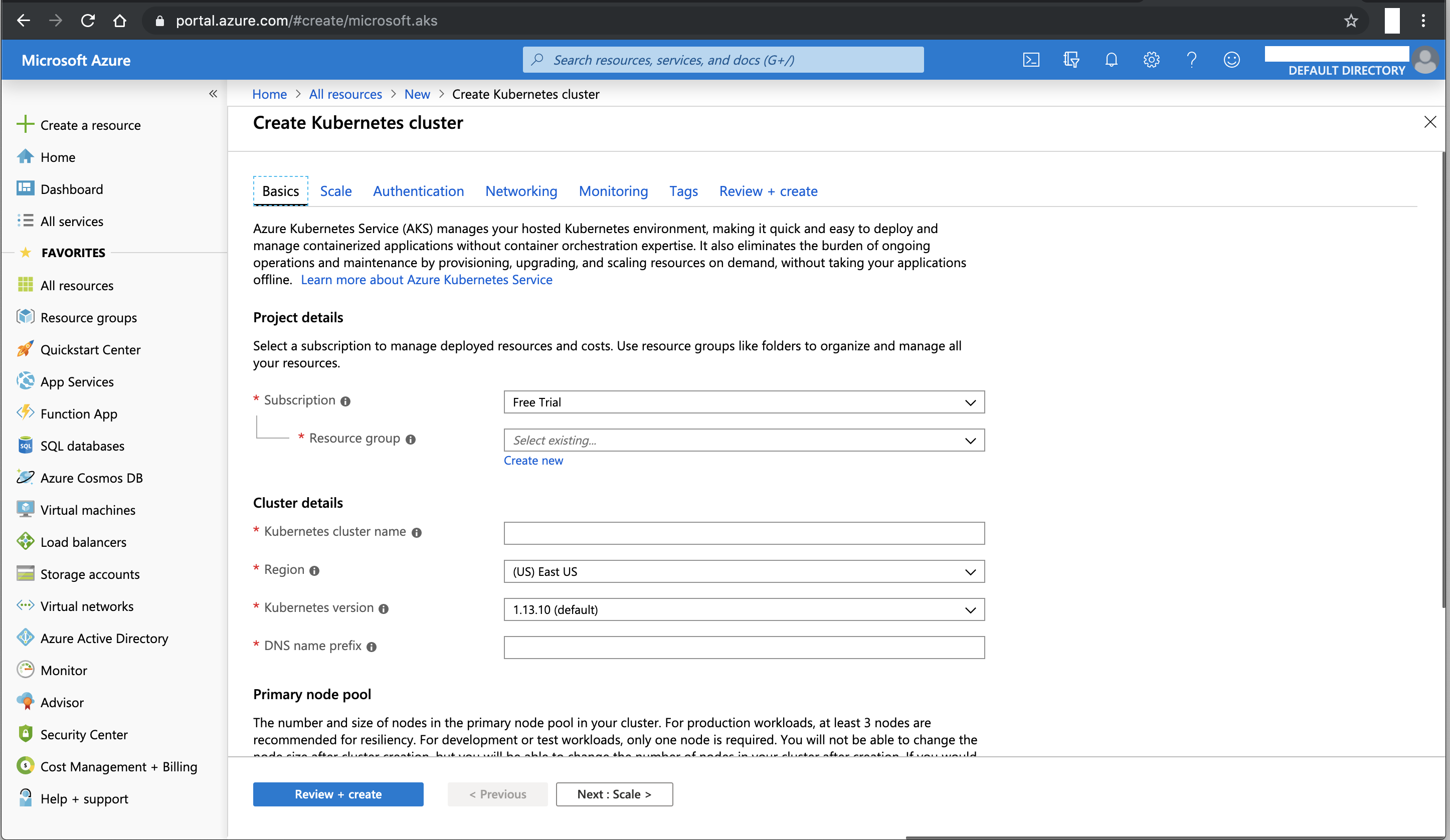 Try Kubernetes on Azure